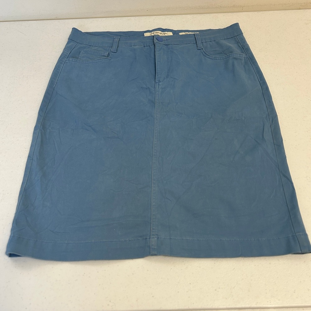 Jones New York Jeans Madison Skirt Blue Slimming Cotton Stretch Size 12